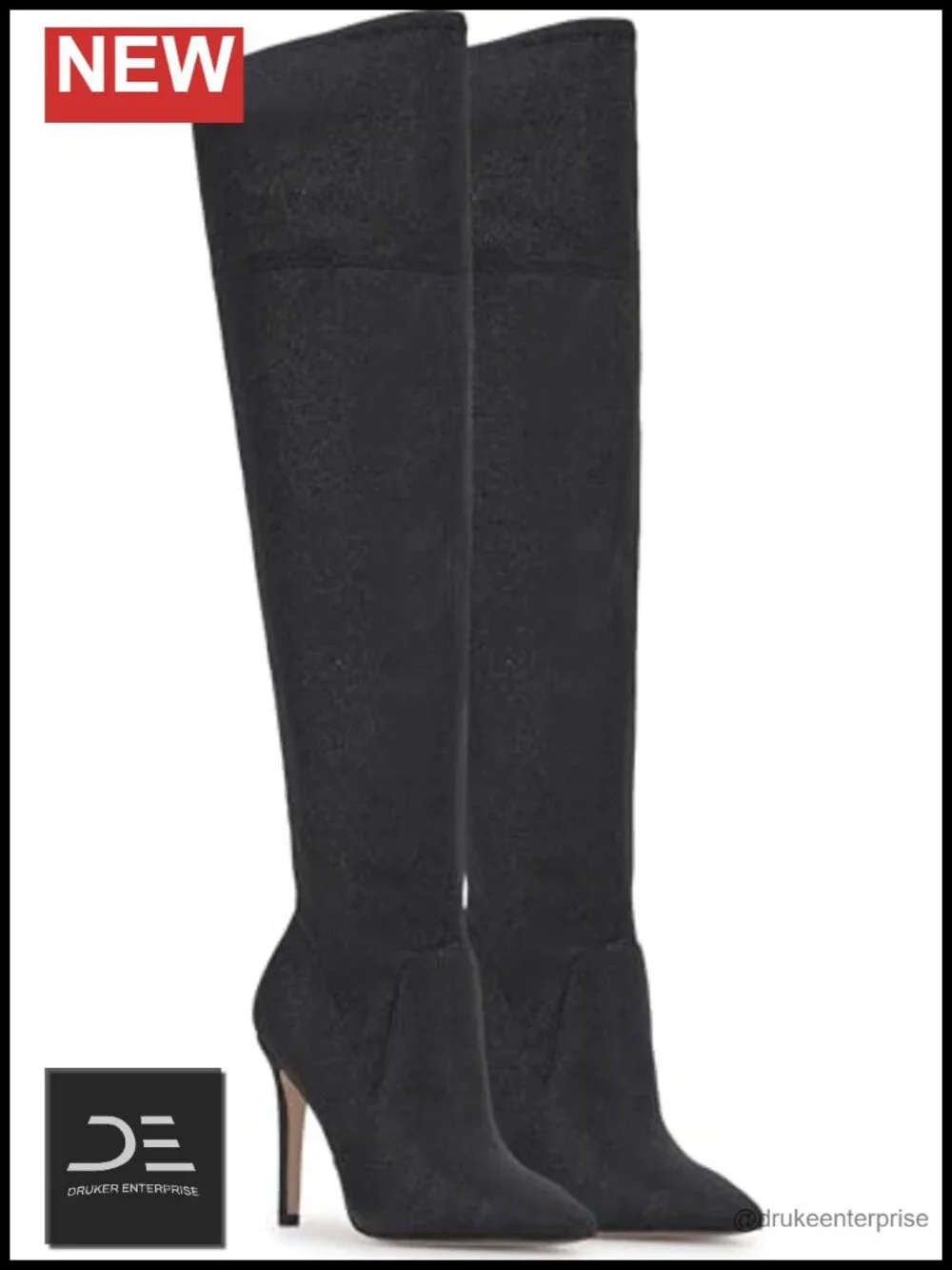 Women's Over The Knee Glitter Stretch Stiletto Heel Boots